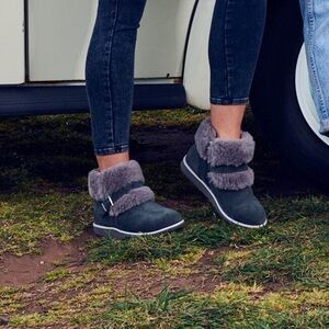 Emu‎ Australia Gray Oxley Fur Cuff Boots women’s size 10